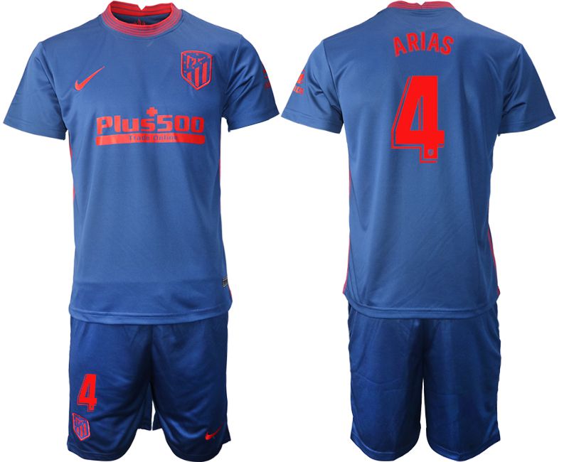 Men 2020-2021 club Atletico Madrid away #4 blue Soccer Jerseys